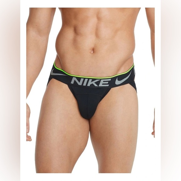 NIKE DRI-FIT Breathe Micro Jockstrap Black Neon - Picture 3 of 4